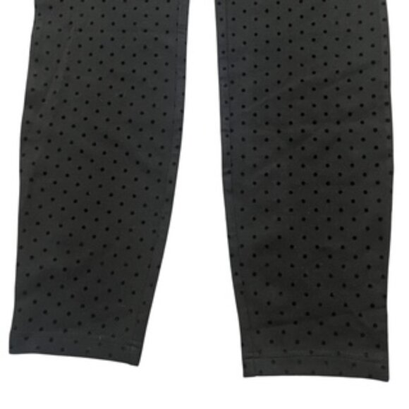 NEW Nanette Lepore Black Dot Pants Womens Medium Tapered Legs Pull On Flat front - Picture 11 of 11